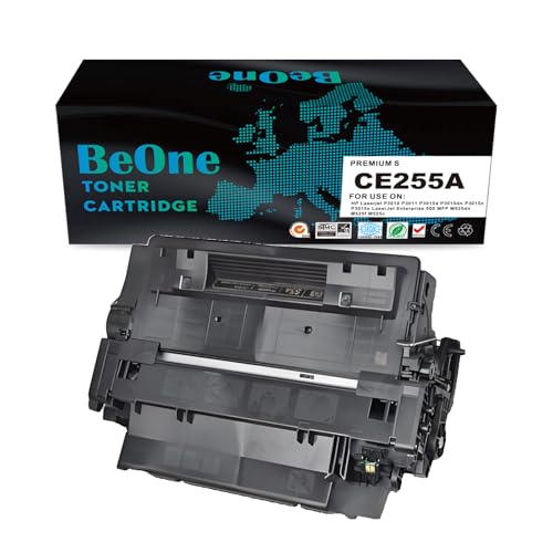 BeOne Sustitución con CE255A 255A CE255X 255X Cartucho de Tóner Compatible con Impresora HP LaserJet Enterprise P3011 P3015d P3015Dn P3015x P3016 MFP M525f M525dn M525c M521dn M521dw (1 Negro)
