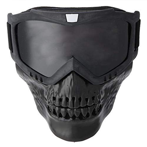 Gafas de moto desmontables y Máscara de casco, Casco vintage Unisex deportes de invierno Gafas de carreras (Gris)