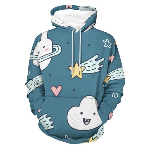 Hoody Sweatshirt Lapin Nuage Blanc pull homme femme à manche longue