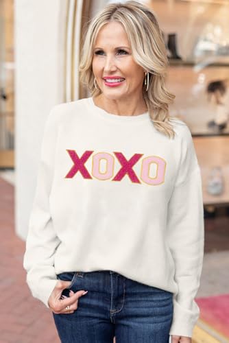 Image of LEMAFER Women 2026 Merry Christmas Round Neck Sequin Letters Sweater Casual Solid Slogan Long Sleeve Pullover Sweatshirt Tops