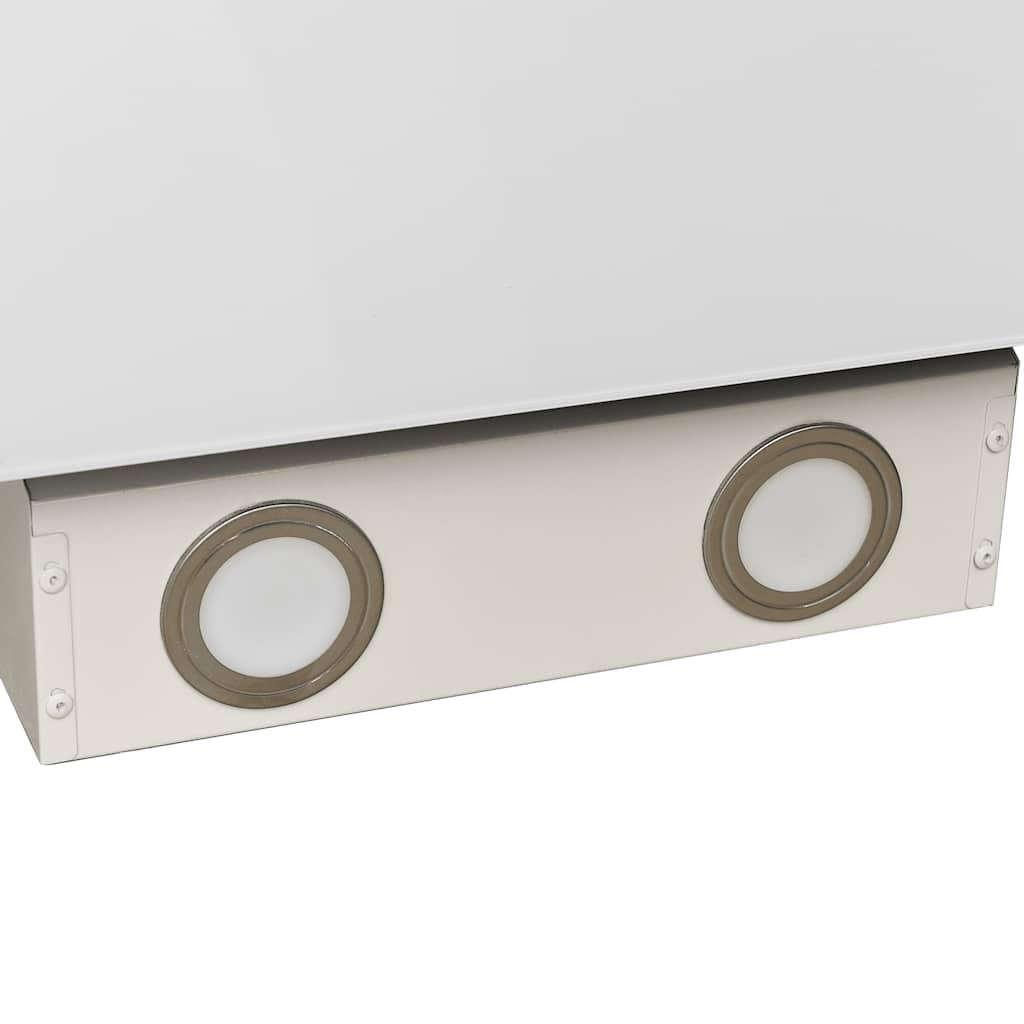 vidaXL Campana Extractora de Pared Cocina Soporte Ventilador Lámpara LED Forma Inclinada Fácil de Limpiar Acero Vidrio Templado Blanco 60 cm