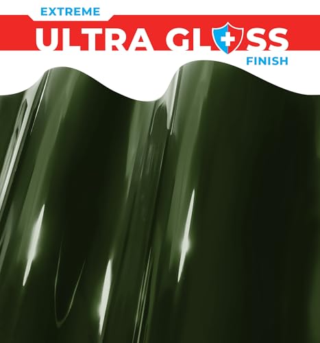 Image of ColorFusion PPF by VViViD, Gloss Dark Olive Green Dry Apply PPF Vinyl Car Wrap Roll 60ft x 5ft