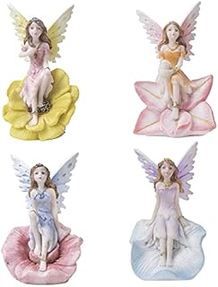 Pelle & Sol Set of 4 Flower Fairies Garden or Home Ornament Enchanted Fairy Figures