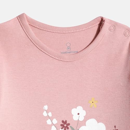 Image of Mothercare Girls Autumn Charm Printed Full Sleeve All-In-One Romper | Soft Cotton Jumpsuit Bodysuit for Baby & Toddler | (Pack of 2)