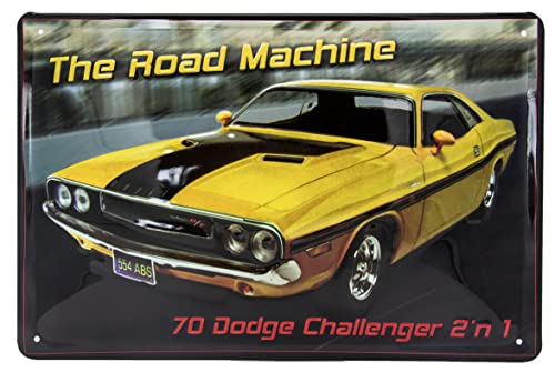 Plaque en tôle rétro de 30 x 20 cm - Convient pour les fans de Dodge, atelier de décoration, garage, voiture - Tôle d'acier gaufrée