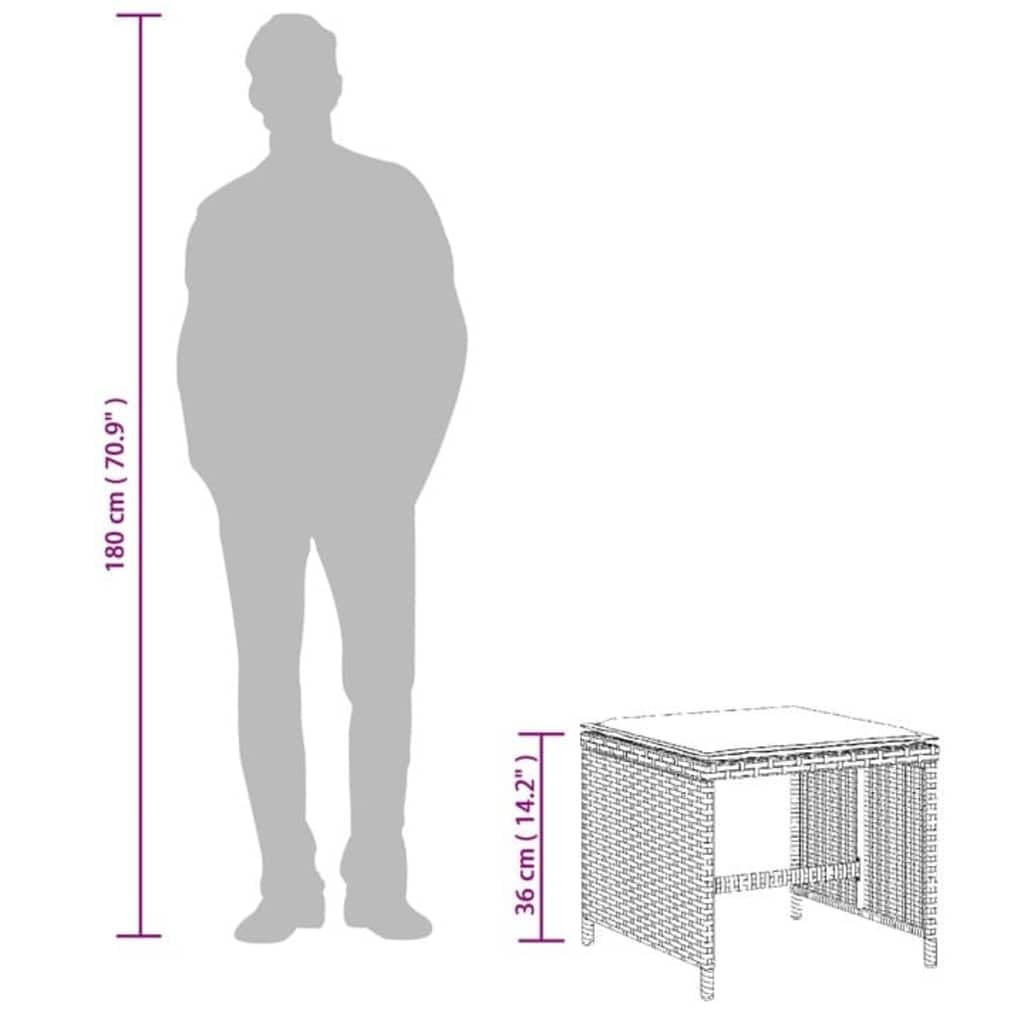 vidaXL Lot de 4 Tabourets de Jardin avec Coussins, Chaises de Patio, Sièges de Terrasse, Meubles d'Extérieur Arrière-Cour, Gris Résine Tressée