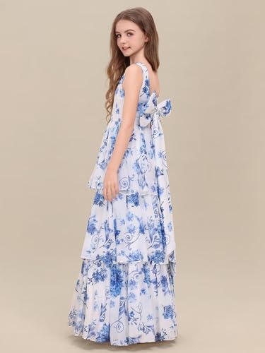 Chiffon Junior Bridesmaid Dresses for Wedding Kids V-Back Bowknot Flower Girl Dress Long Princess Pageant Gowns4