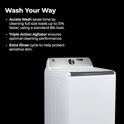 Kenmore 4.4 cu. ft. Top Load Washer with Triple Action Agitator for Tough Dirt & Stains-Reduce Laundry Time with Accela and Express Wash-LED, White