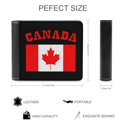 Canada Flag Canadian Maple Leaf Bifold Wallet Hidden Compartments Pocket Money with Credit Card Holder for Men2