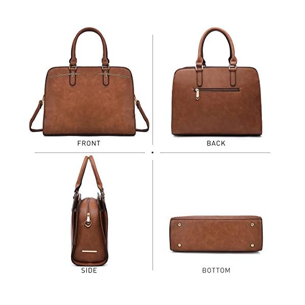 Dasein-Women-Satchel-Handbags-Shoulder-Purses-Totes-Top-Handle-Work-Bags-with-3-Compartments Dasein Women Satchel Handbags Shoulder Purses Totes Top Handle Work Bags with 3 Compartments (2-Brown)
