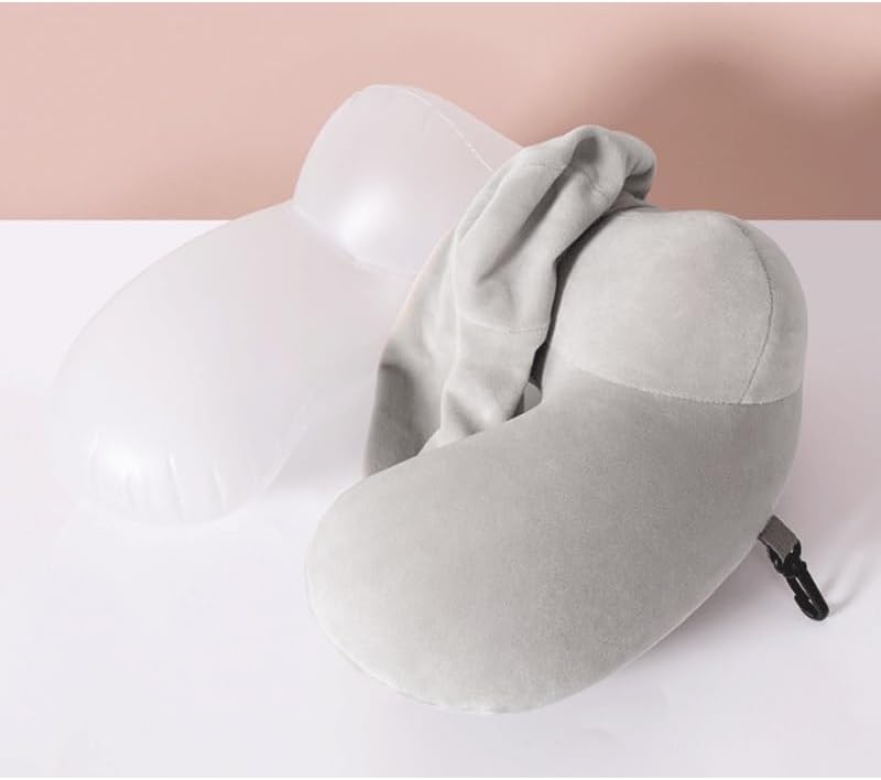 JSEIAJB Inflatable U-Shaped Pillow Portable Mouth Blow Inflation Travel Neck Support image 4