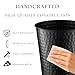 Monarch Abode Metal Bathroom Trash Can – Waste Basket for Bedroom, Office Desk, & Dorm, Hand Hammered, Durable Decorative Black Small Trash Can Bathroom Garbage Bin Wastebasket