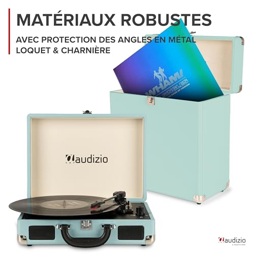 Audizio RC32 Étui de Rangement pour Vinyle 33 Tours – Bleu, Mallette pour 30 à 35 Vinyles, Coins Renforcés, 34,5 x 16,5 x 38 cm, Idéale pour Transporter Vos Vinyles en Toute sécurité - Les Beatles, Paul McCartney, John Lennon, RIngo Starr, George Harrison Audizio RC32 Étui de Rangement pour Vinyle 33 Tours - Bleu, Mallette pour 30 à 35 Vinyles, Coins Renforcés, 34,5 x 16,5 x 38 cm, Idéale pour Transporter Vos Vinyles en Toute sécurité – Image 4
