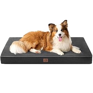 Accesorios y Complementos para Mascotas y Animales 8 EHEYCIGA Cama Perro Grande Impermeable, Colchon Perro Ortopedica Espuma Viscoelástica, Colchoneta Cojin Perro con Lavable Desmontable Funda, Gris Oscuro, 104x68x7.5cm