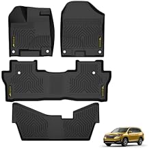 CNNELL Car Floor Mats Cargo Liners Compatible with Honda Pilot 8 Passenger Models 2016-2022, No Elite Models, All Weather Non-Slip TPE