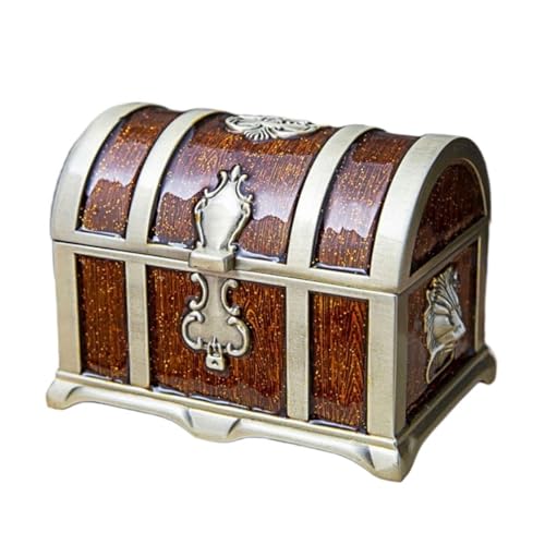 DQZRTUECA Cofre del tesoro con cerradura, Caja de almacenamiento cofre del tesoro aleación zinc, multicolor, 10,5 x 7, cm(Bronze Coffee)