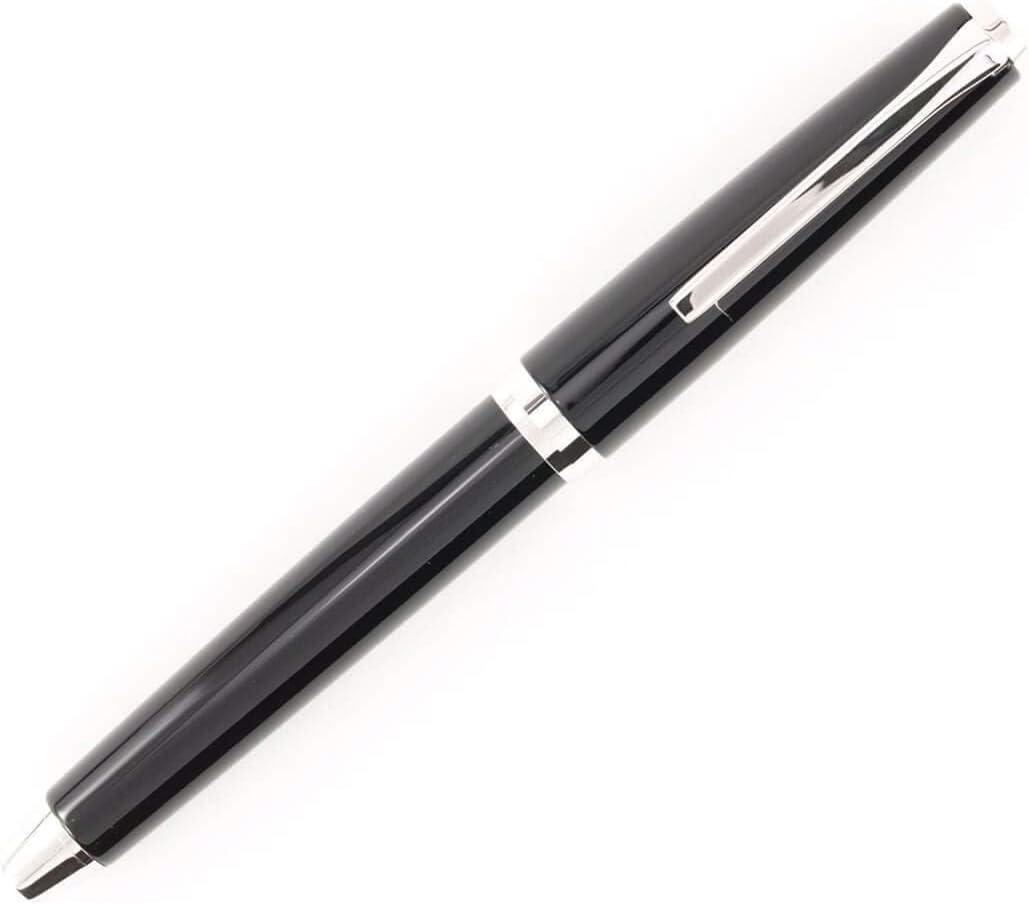 PILOT Metal Falcon Collection Fountain Pen, Black Barrel, Fine Nib (60570)