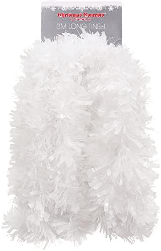 Christmas Concepts® 3m / 9.8ft Chunky/Fine Christmas Tinsel - Christmas Decoration Tinsel (Midnight Blue)