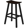 POLYWOOD 2012-FBLMA Contempo Bar Height Saddle Seat Barstool, Black Frame, Mahogany