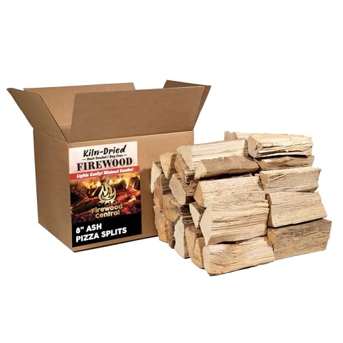 Firewood Central Kiln-Dried PA Ash â€“ 8â€ Splits (30â€“35 Pieces) â€“ Mild Smoking Wood for Pizza Ovens, BBQ & Fire Pits â€“ Easy Light, Low Smoke, USA Sourced