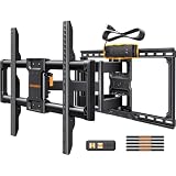 Perlegear Full Motion TV Wall Mount with Power Strip for...