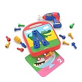 Educational Insights Design & Drill ABCs & 123s - Building Construction Toys for Toddlers, Kids Tool Set with Drill Toy, Preschool Learning Activities, Toddler STEM Toys for 3+ Year Old