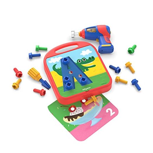 Educational Insights Design & Drill ABCs & 123s, 90 Pieces with Electric Drill Toy, Preschool Kindergarten Classroom Essentials, Ages 3+