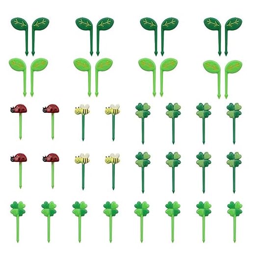 JOCXZI 40 Unidades de Picos de Comida-Tenedores de Frutas para niños, Pinchos Dulces, Mini Palillos de Dientes, Dulce Mini para Postre de Adultos Pastelería Fruta Partido Niños