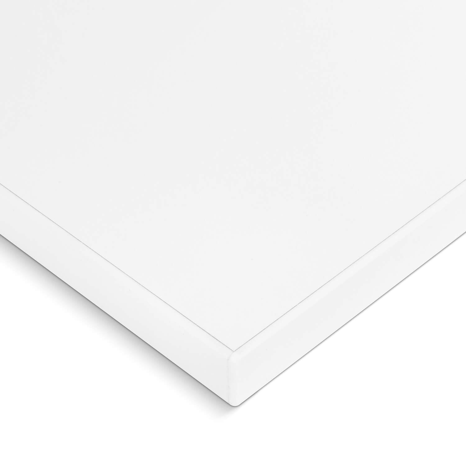 Tischplatte nach Maß - 1,9 cm Starke Spanplatte, melaminbeschichtet, mit ABS-Kante - individueller Zuschnitt - Made in Germany (ICY White, 120 x 60 cm)