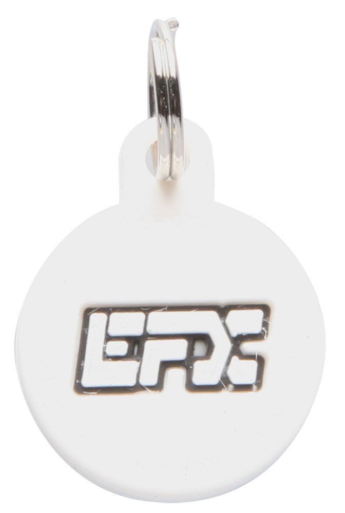 EFX Silicone Pet Tag - Round - White with Black