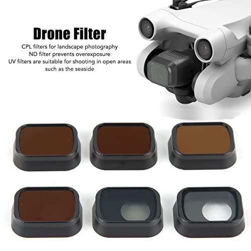 Goshyda Drone Filters Set, 6 in 1 UV CPL ND8 ND16 ND32 ND64 Filter, Aluminum Alloy Frame Optical Glass - Image 3