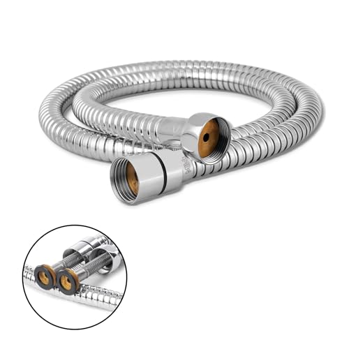 Image of Mila Hose SS304 PVC Braided 1M with Brass Nut | Chrome Finish Bathroom & Kitchen Accessory | Flexible, Leak-Proof & Corrosion Resistant Pipe | 3-Year Warranty