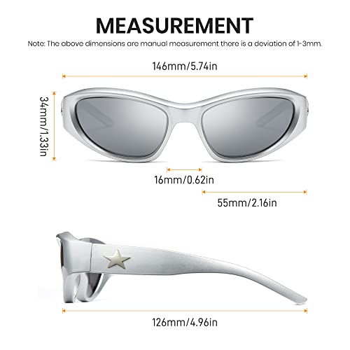 Cyxus Y2K Sunglasses Wrap Around Futuristic Sunglasses Women Men Swift Oval Fashion Sport Shades Trendy Sun Glasses 1084 5