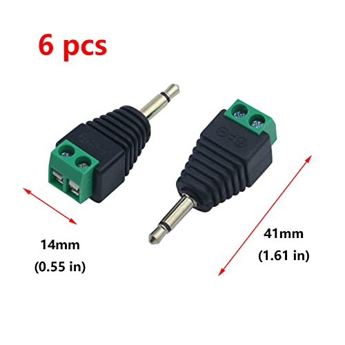Antrader conector macho 3.5mm a terminal 2 tornillos 6 pzas miniatura 2