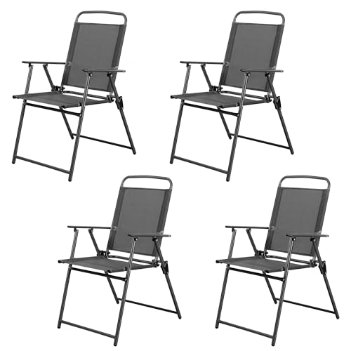 Shintenchi Outdoor Folding Dining Chairs Set of 4 with Textilene ...