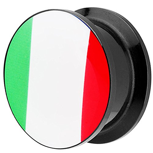 Taffstyle Kultpiercing Plug d'oreille Motif drapeau de l'Italie 10 mm