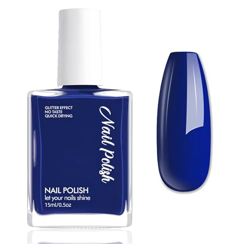 Nagellack Blau - 15Ml Glänzend Nagellack Schnelltrocknend - Ungiftiger Nagelack auf Wasserbasis...