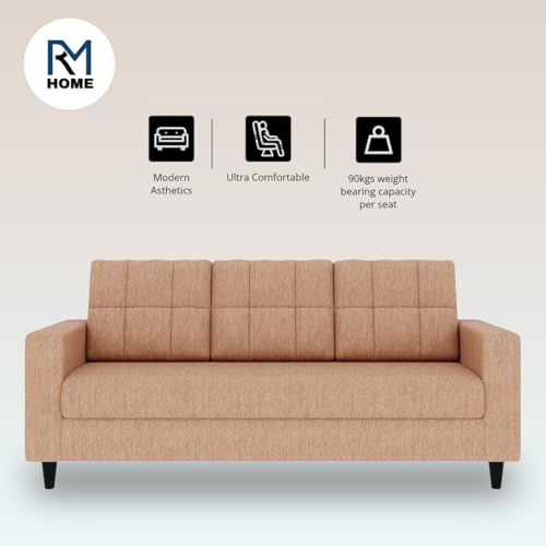 Image of Gaura Molfino Fabric for Living Room Fabric 3 Seater DIY(Do-It-Yourself) (Beige, 3 Seater)