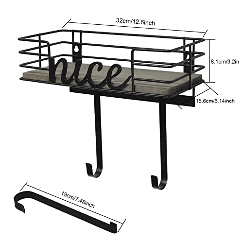 Ironing Board Hanger Wall Mount, Iron And Ironing Board Holder With Large Wooden Base And Detachable 2 Hooks, Laundry Room Iron Board Hanger Organization #TOP6