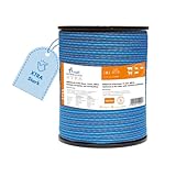 Farmland Herkules XTra Power Weidezaunband - 400 Meter Weidezaun Band mit 0,08 Ohm/m Widerstand - Robustes Weideband mit Niro und Aluleitern - 12 mm breites Weidezaun Breitband für alle Tierarten