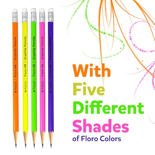 Image of Floro Graphite (100) | Super Fun Unicorn & Space Cartoon Theme Dark Lead Pencils for Kids | HB Writing Pencils for Girls & Boys | School & Return Gift Stationery.