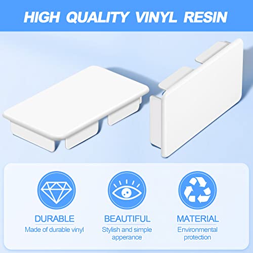 Xuhal Internal Vinyl End Caps PVC End Caps for Pocket Rail Vinyl Fence Post Caps Vinyl Fence Parts, Inner Clips Dimensions(8 Pcs,2 x 3.5 Inch, Inner 1.8" X 3.25")