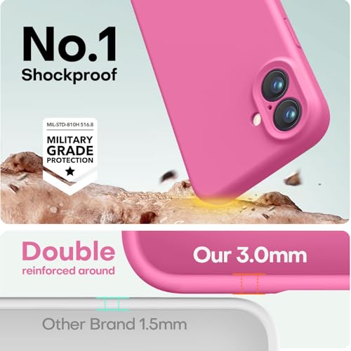 Image of LOVE 3000 Designed for iPhone 16 Case, Premium Silicone with [Soft Anti-Scratch Microfiber Lining] Shockproof Protective Phone Case for Holsters 6.1 inch, Pitaya