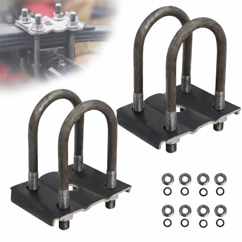 Trailer U Bolt Kit 5-1/2 Trailer Axle U Bolts for 3500 lbs 2-3/8 Round Axle 1/2 Diameter 2 Thread Pitch by MCCKLE
