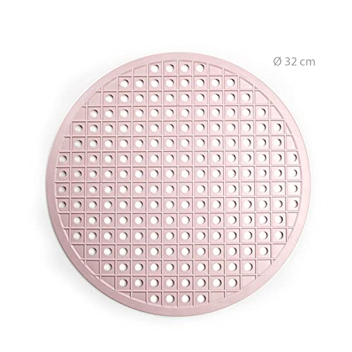 CABLEPELADO Salvaplatos y Protector de Fregadero, Rejilla de Plástico, Alfombrilla, Tapete, 32 cm Diámetro, Rosa - imagen 4