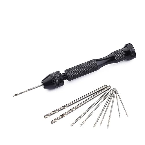 Anloximt Trapano a Mano per la creazione di Gioielli, Manuale del Trapano a Mano, Punte a Vite per Trapano, Trapano a Manuale, Design di precisione, Trapano a Mano Manuale Regolabile