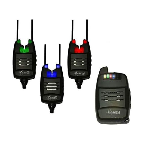 CarpOn® Funk Bissanzeiger Set 2+1,3+1,4+1 3 Angeln Bissalarm+1 Empfänger Cover