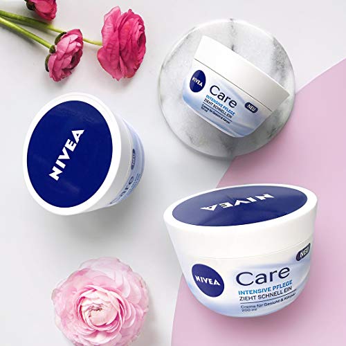 NIVEA Creme für Körper & Gesicht, 1 x 400 ml Tiegel, Care Intensive Pflege