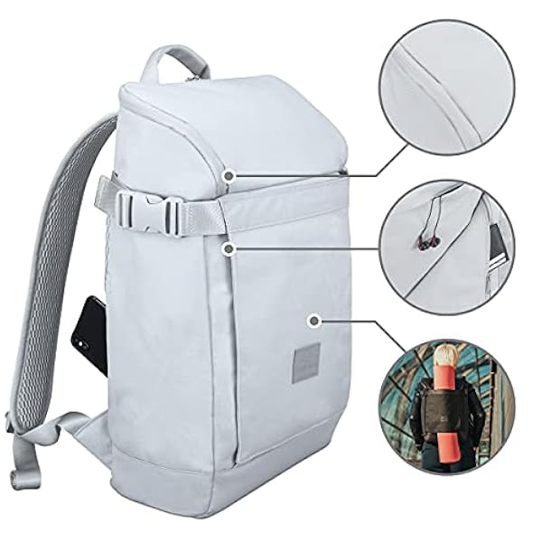 Mochila Mujer y Hombre Gris - Johnny Urban Luca Mochilas Hecho de Botellas de Plástico Reciclado - Bolso para Portátil 15.6 Pulgadas, Ocio, Viaje, Universidad, Yoga y Fitness - Exterior Impermeable