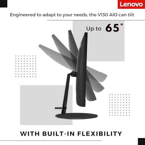 Image of Lenovo V130 All-in-One Business Desktop, 19.5 inch WXGA+ Display, Intel Celeron J4025 Processors, 16GB RAM, 1TB SSD, Wi-Fi, DVD-RW, Webcam, HDMI, Wired Keyboard & Mouse, Windows 11 Pro, Black